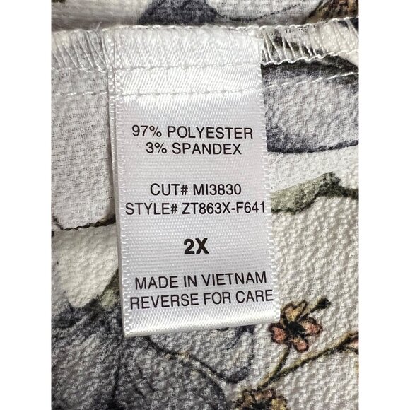 Misia Curvy Floral Peasant Blouse 2X  Peasant Ruffle Sleeves Women's Plus Size - Picture 11 of 15